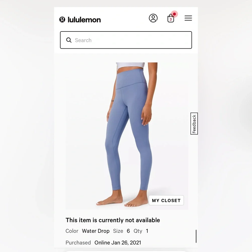 Lululemon Align High Rise Pant 28 “ Water Drop Size 6 - Picture 11 of 11